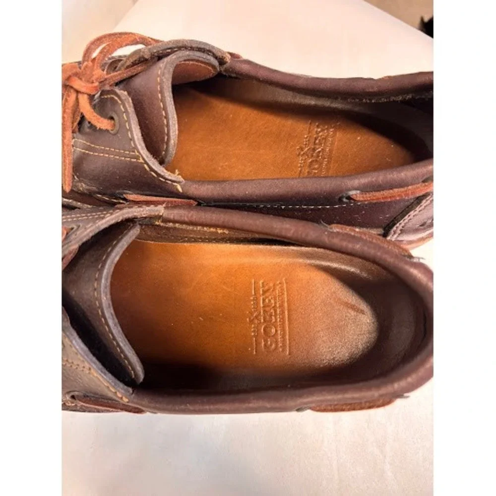 G.H. Bass Camp Moc Brown Leather Boat Shoes Vibram Gumlite Mens 9.5 EE